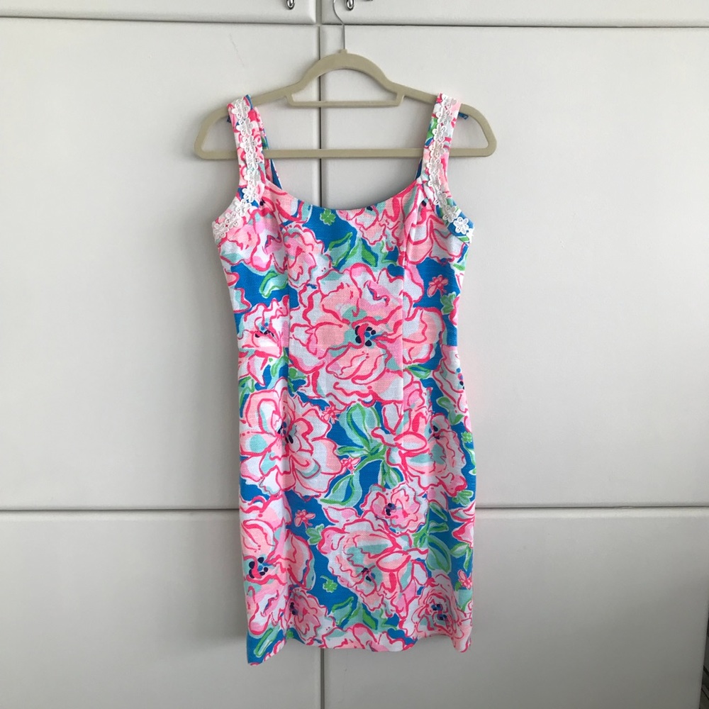 Lilly Pulitzer Pink Rose Shift Dress Size 2